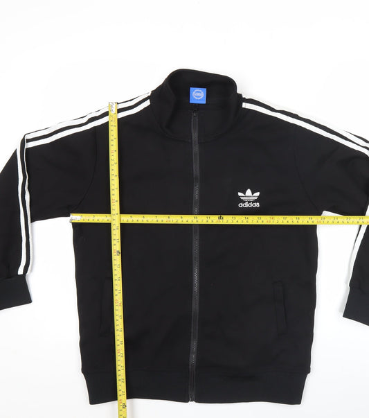 Adidas Men’s Black Track Jacket Medium Full Zip 3-Stripes Sportswear