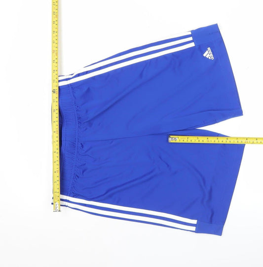 Adidas Boys Blue 13-14 Years Athletic Sports Shorts Gym Football