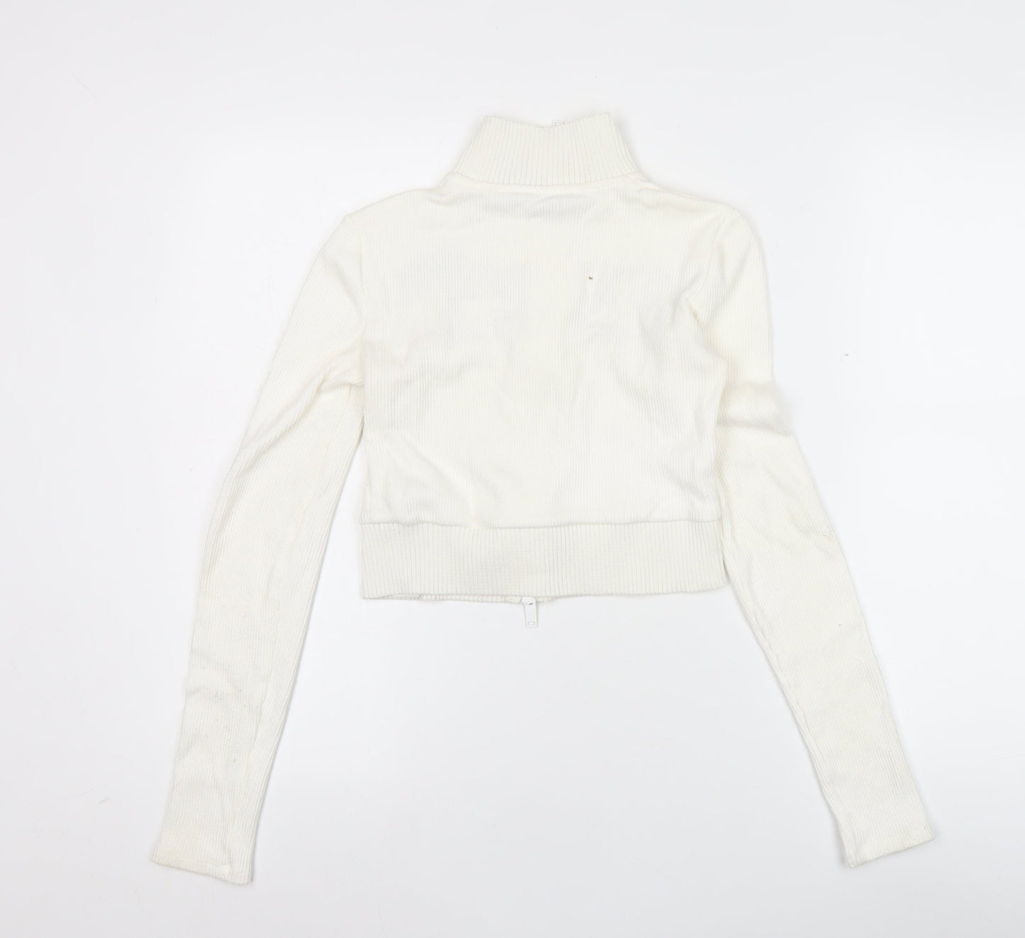 Bershka Women’s White Full Zip Venice Italy Jumper Size S