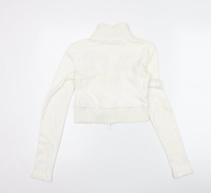 Bershka Women’s White Full Zip Venice Italy Jumper Size S