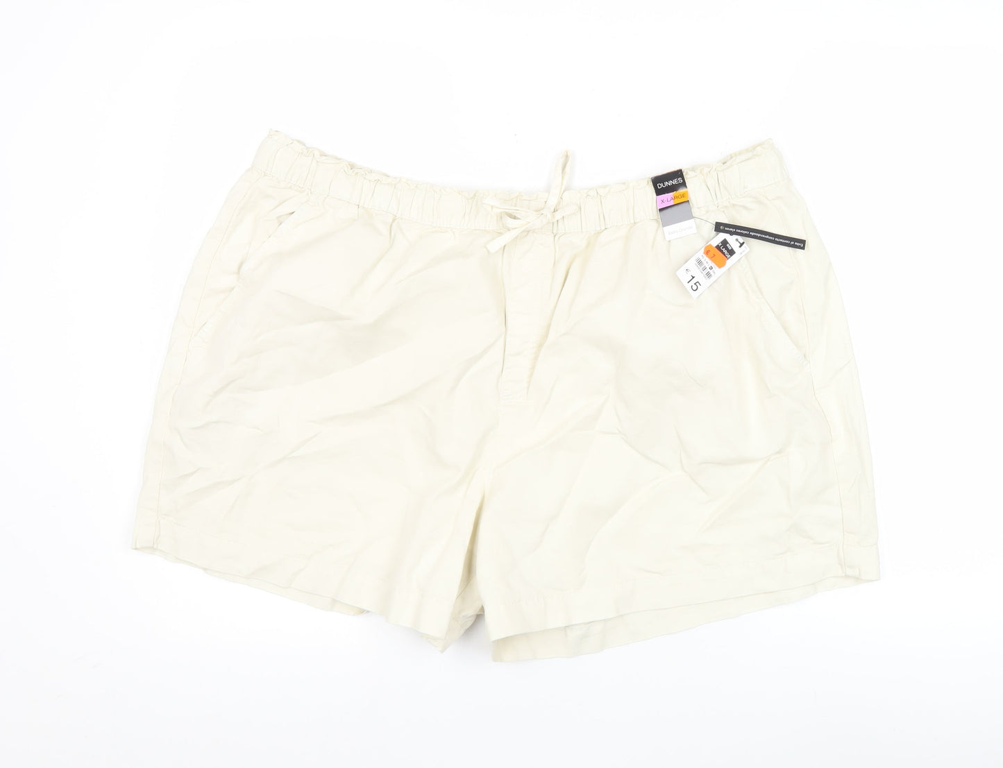Dunnes Women’s Ivory XL Relaxed Fit Casual Shorts Cotton Lyocell