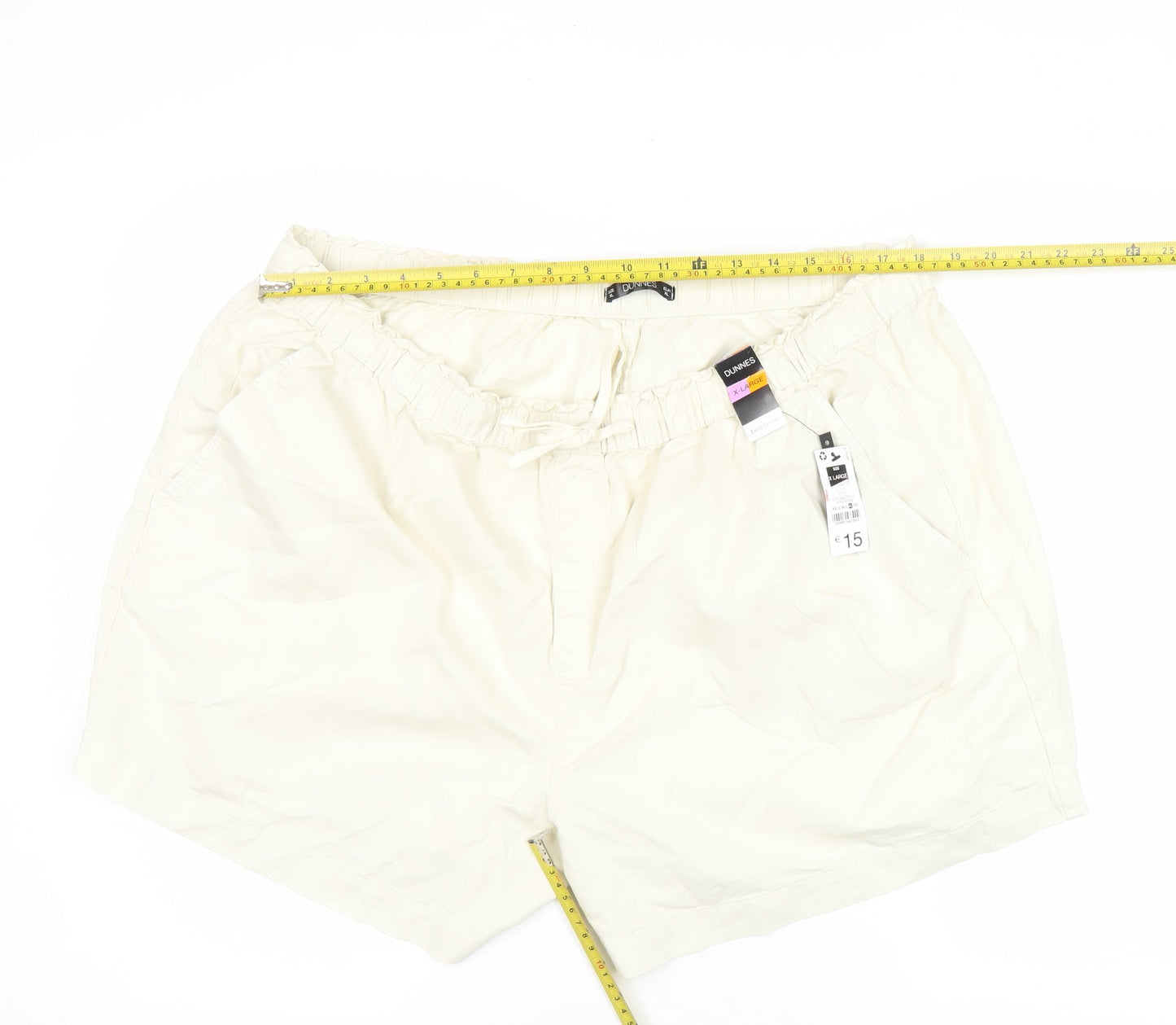 Dunnes Women’s Ivory XL Relaxed Fit Casual Shorts Cotton Lyocell