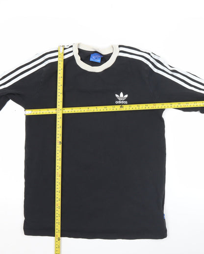 Adidas Women Black Long Sleeve Jersey T-Shirt Size 10 Cotton Blend