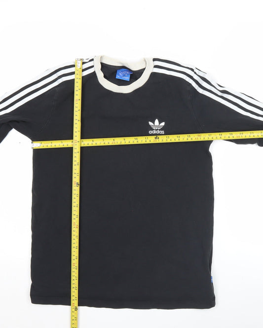 Adidas Women Black Long Sleeve Jersey T-Shirt Size 10 Cotton Blend
