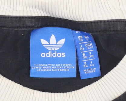 Adidas Women Black Long Sleeve Jersey T-Shirt Size 10 Cotton Blend