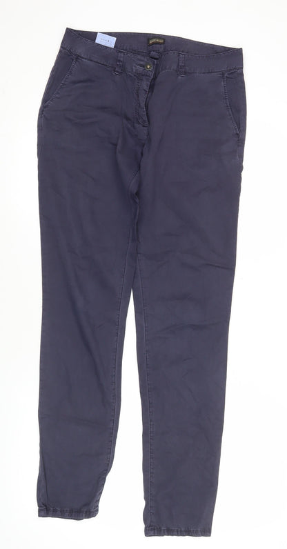 Napapijri Women Blue Chino Straight Leg Cotton Trousers Size 14