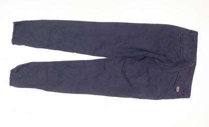 Napapijri Women Blue Chino Straight Leg Cotton Trousers Size 14