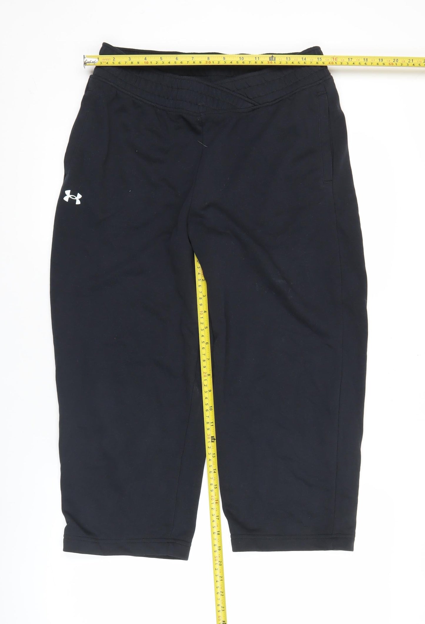 Under Armour Womens Black Cropped Activewear Trousers Size S