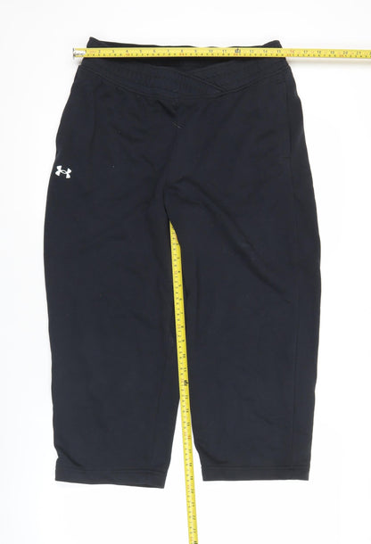 Under Armour Womens Black Cropped Activewear Trousers Size S