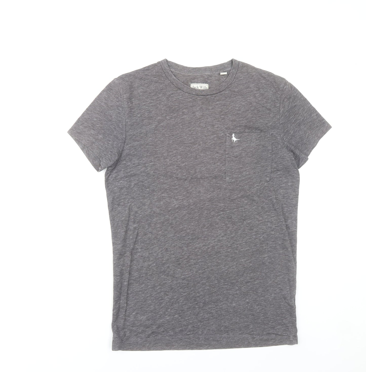 Jack Wills Mens Grey XS Crew Neck Short Sleeve Cotton Blend T-Shirt