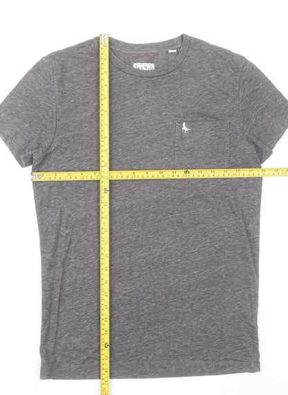 Jack Wills Mens Grey XS Crew Neck Short Sleeve Cotton Blend T-Shirt