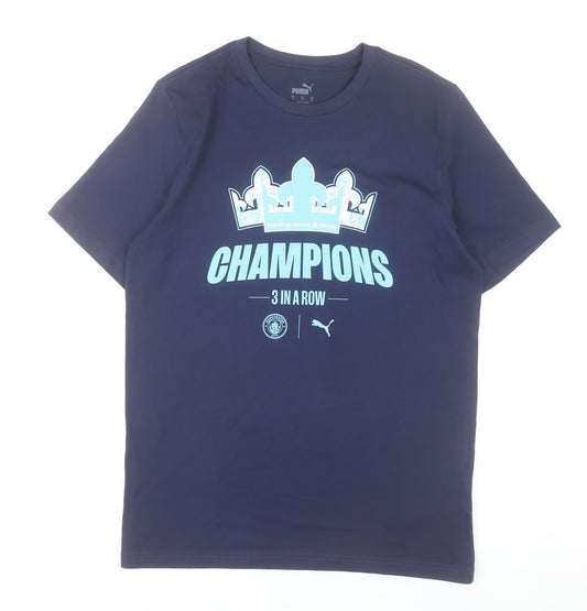Puma Manchester City Men's Blue Small Champions Graphic T-Shirt