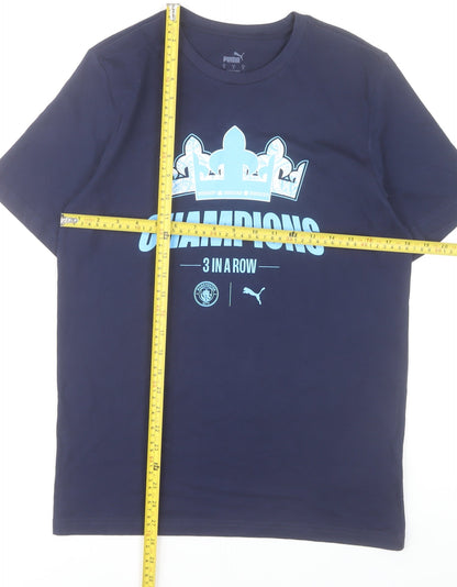 Puma Manchester City Men's Blue Small Champions Graphic T-Shirt