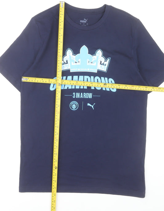 Puma Manchester City Men's Blue Small Champions Graphic T-Shirt