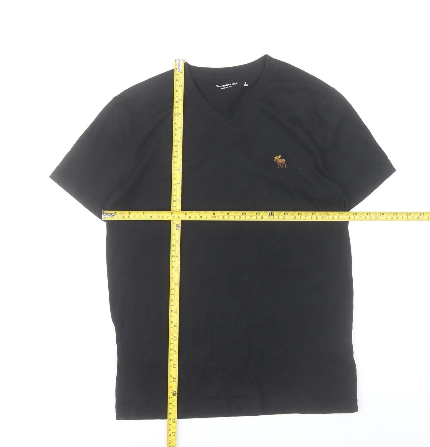 Abercrombie & Fitch Men's Black V-Neck T-Shirt Size S