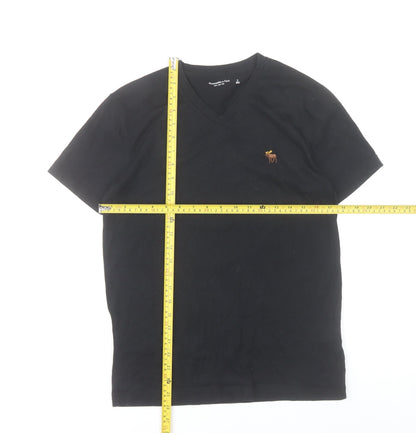 Abercrombie & Fitch Men's Black V-Neck T-Shirt Size S