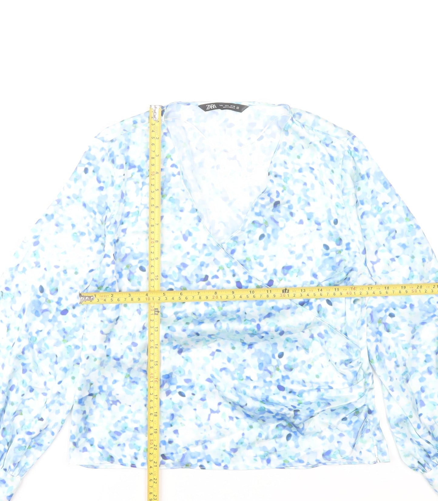 Zara Women’s Multicoloured Floral Wrap Blouse Long Sleeve L