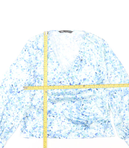 Zara Women’s Multicoloured Floral Wrap Blouse Long Sleeve L