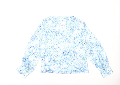 Zara Women’s Multicoloured Floral Wrap Blouse Long Sleeve L