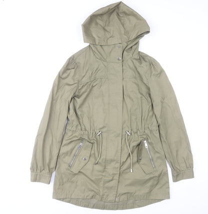 George Women’s XS Khaki Parka Jacket Hooded Full Zip Casual