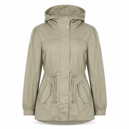 George Women’s XS Khaki Parka Jacket Hooded Full Zip Casual