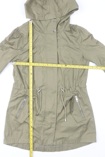 George Women’s XS Khaki Parka Jacket Hooded Full Zip Casual