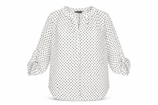 Dorothy Perkins Women’s White Floral Blouse Size 12 Tunic 3/4 Sleeve