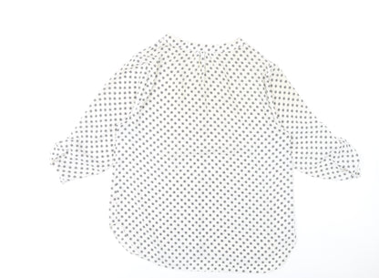Dorothy Perkins Women’s White Floral Blouse Size 12 Tunic 3/4 Sleeve