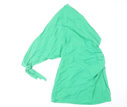 Zara Women’s Green Asymmetric One Shoulder Dress Size 14 Party