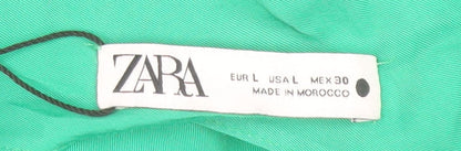 Zara Women’s Green Asymmetric One Shoulder Dress Size 14 Party