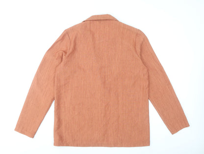 PrettyLittleThing Womens Orange Blazer Size 8 Casual Classic Jacket