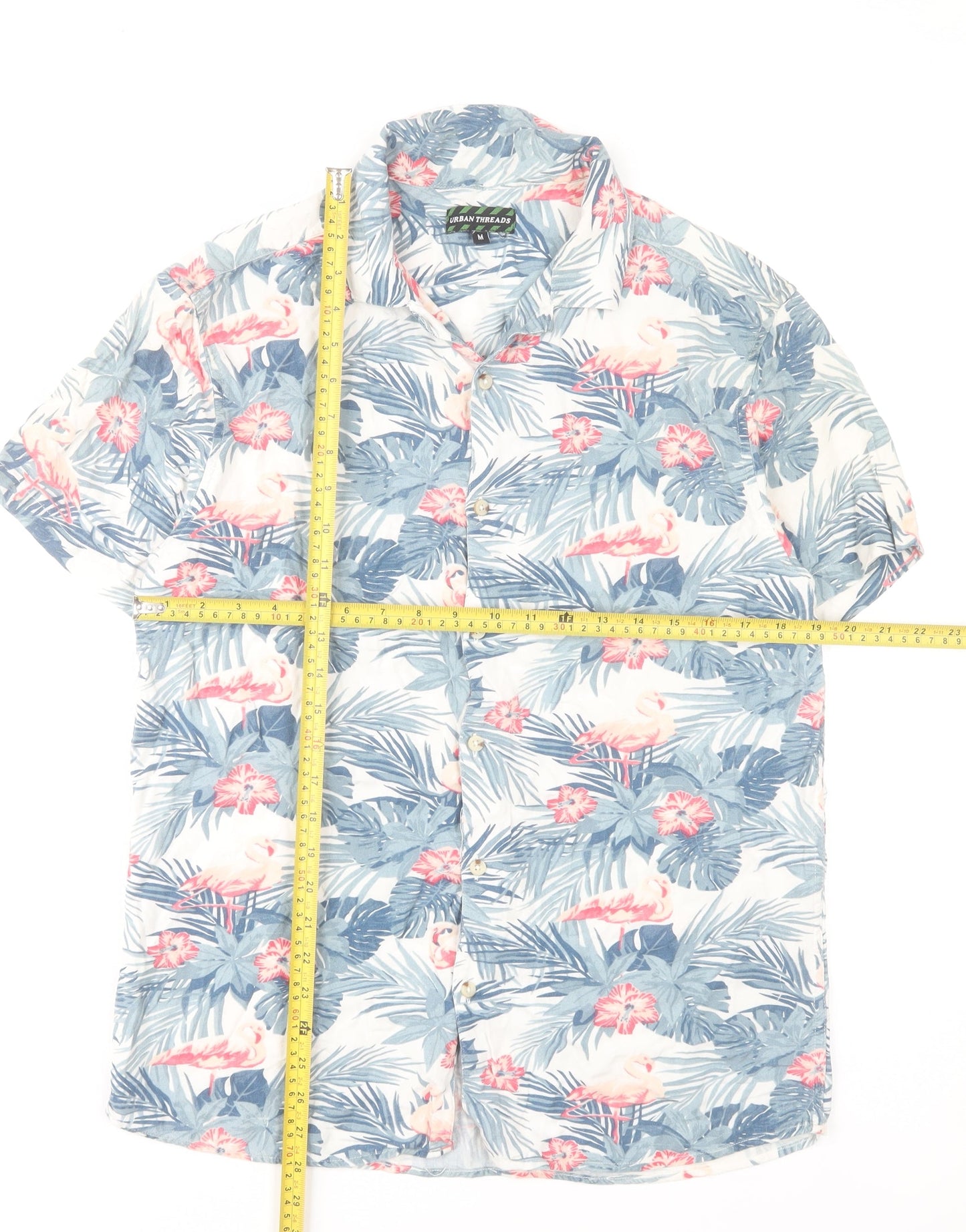 Urban Threads Men's Multicoloured Hawaiian Shirt M Casual Summer