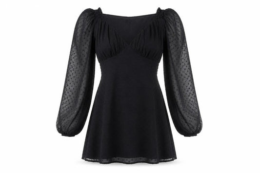 Missguided Women Black Size 6 Mini Bodycon Puff Sleeve Dress