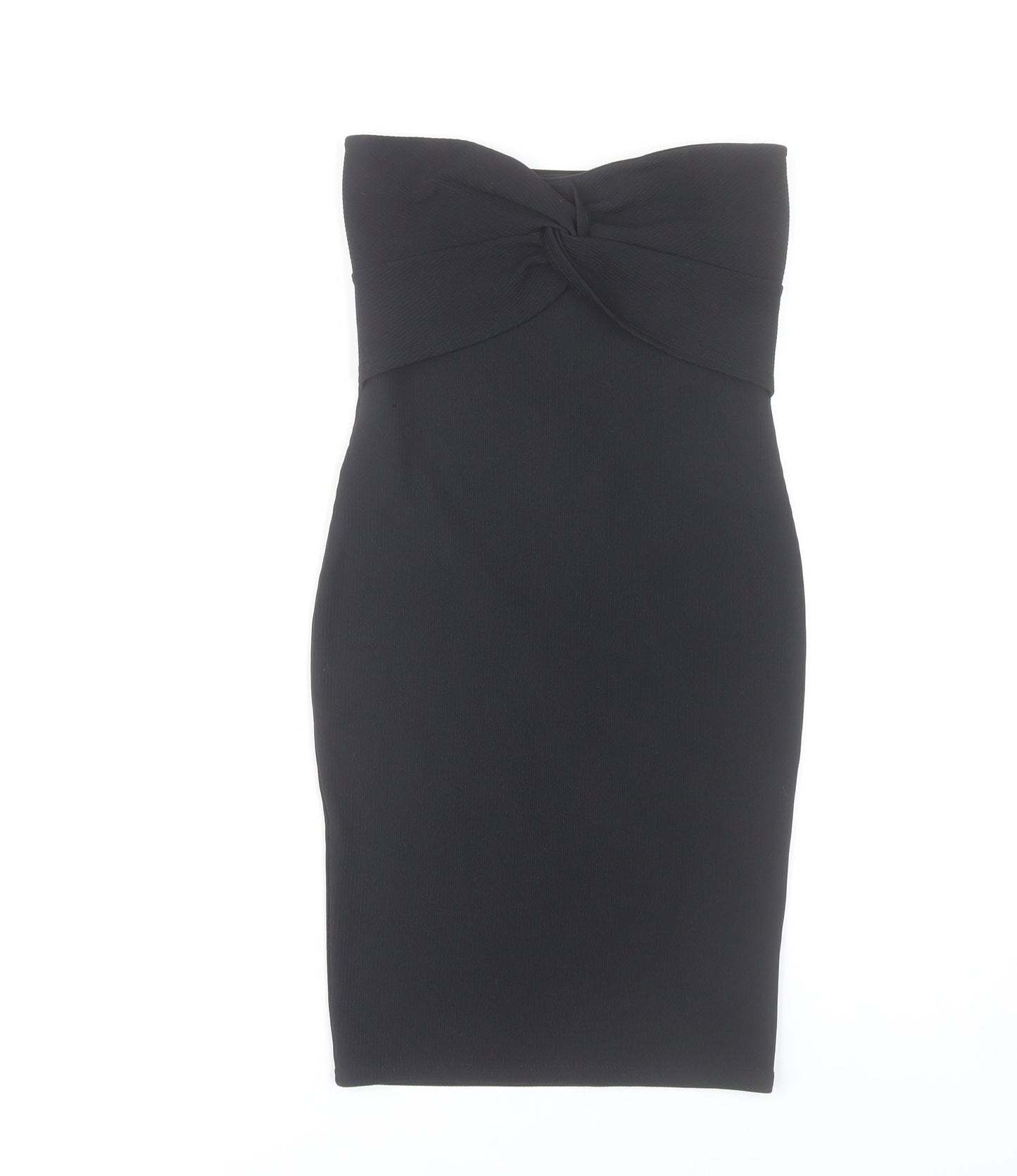 New Look Women’s Black Bodycon Strapless Knee Length Dress Size 10