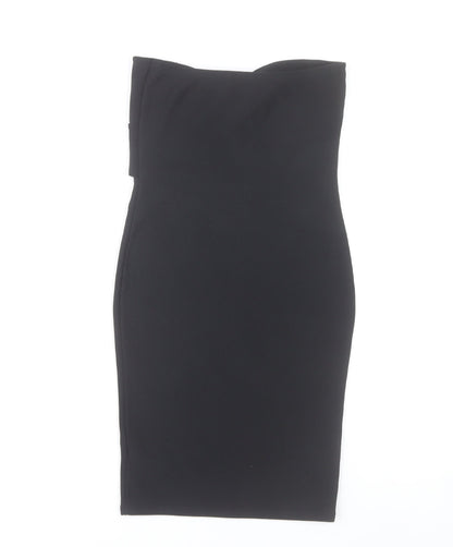 New Look Women’s Black Bodycon Strapless Knee Length Dress Size 10