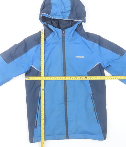 Regatta Boys Blue Waterproof Rain Coat Jacket 9-10 Years Hooded Outdoor