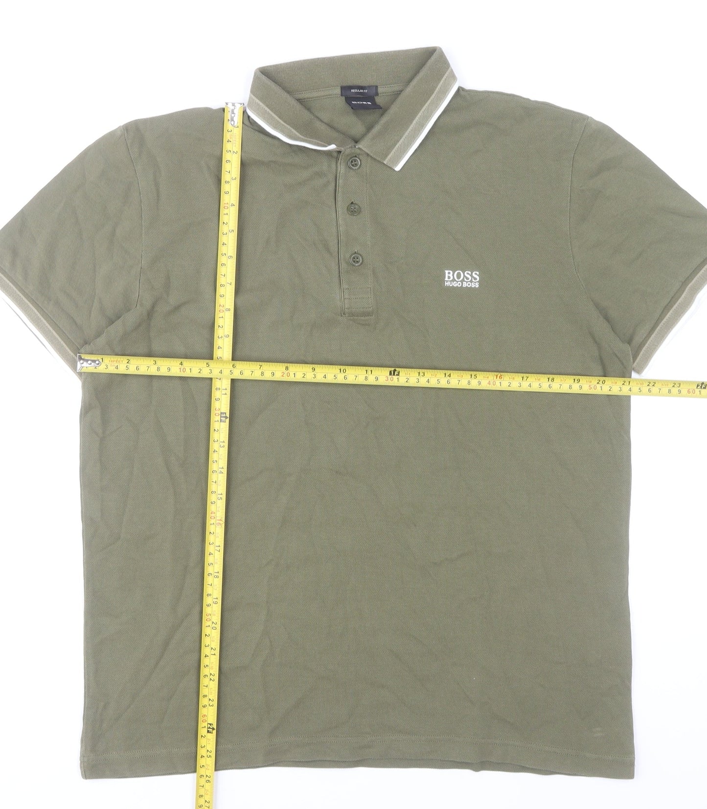 Hugo Boss Men’s Green Polo Shirt XL Regular Fit Cotton
