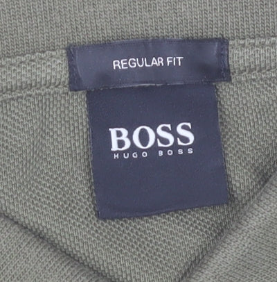 Hugo Boss Men’s Green Polo Shirt XL Regular Fit Cotton