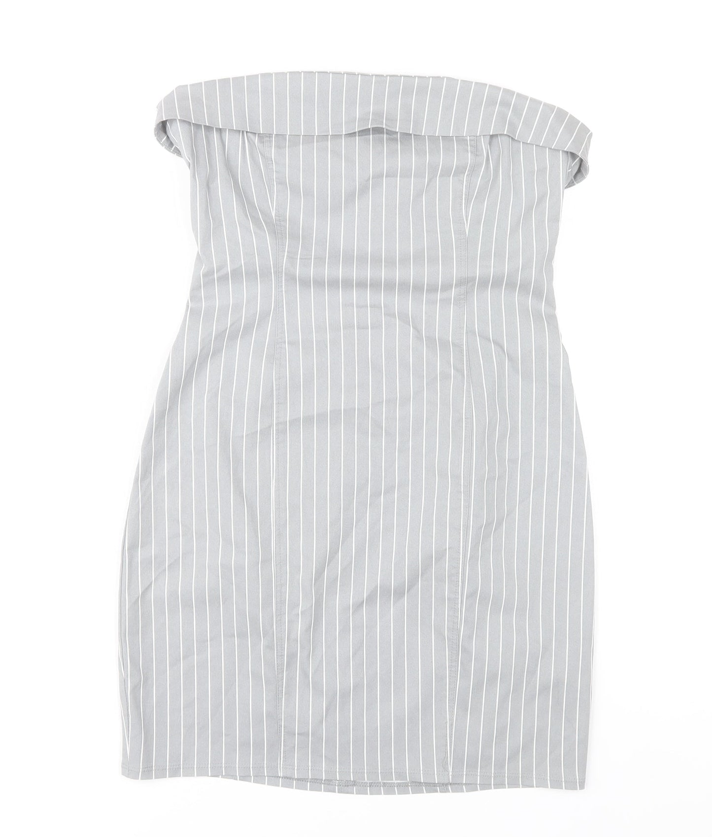 H&M Divided Women’s Grey Strapless Bodycon Dress Size 8