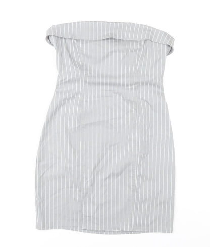H&M Divided Women’s Grey Strapless Bodycon Dress Size 8