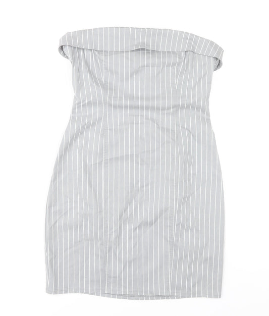 H&M Divided Women’s Grey Strapless Bodycon Dress Size 8