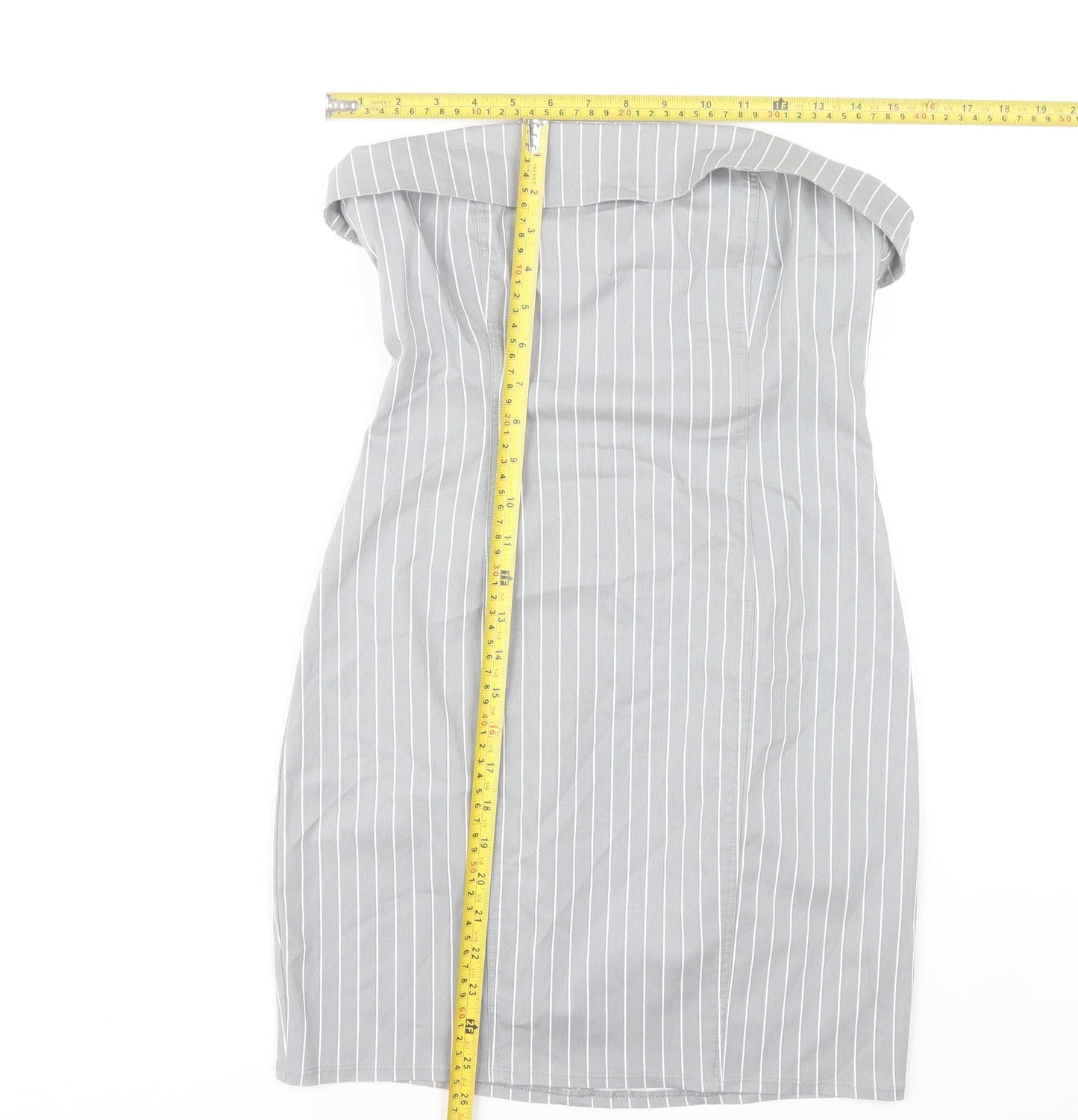 H&M Divided Women’s Grey Strapless Bodycon Dress Size 8