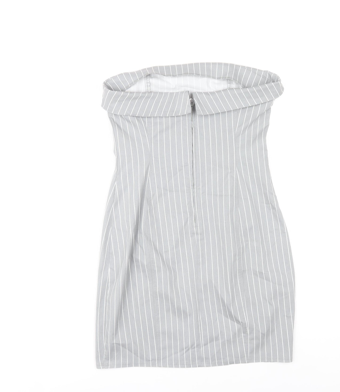 H&M Divided Women’s Grey Strapless Bodycon Dress Size 8