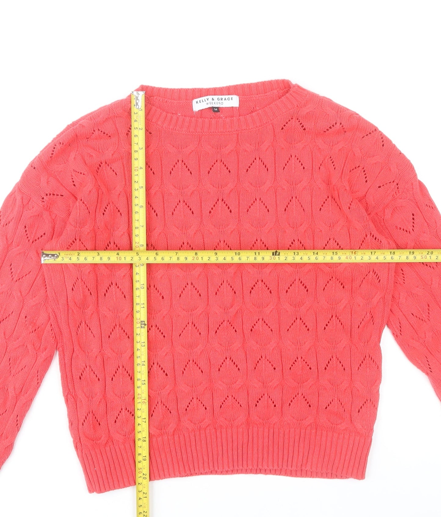 Kelly & Grace Women’s Pink Knit Pullover Jumper Size M