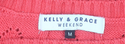 Kelly & Grace Women’s Pink Knit Pullover Jumper Size M