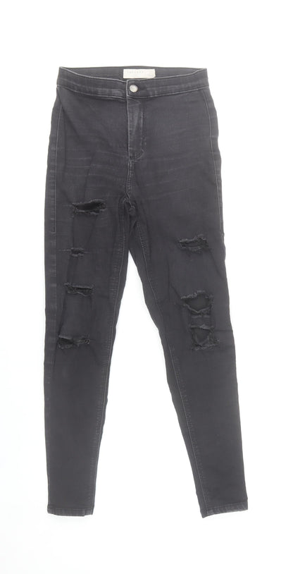 Topshop Womens Black Skinny Distressed Jeans Size W26 L30