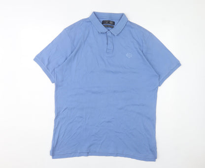 Paul Costelloe Men’s Blue Cotton Polo Shirt XL Regular Fit