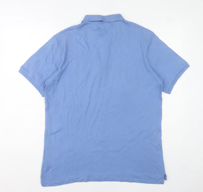 Paul Costelloe Men’s Blue Cotton Polo Shirt XL Regular Fit