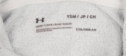 Under Armour Boys Grey Pullover Hoodie Size 8 Years Logo Sportswear