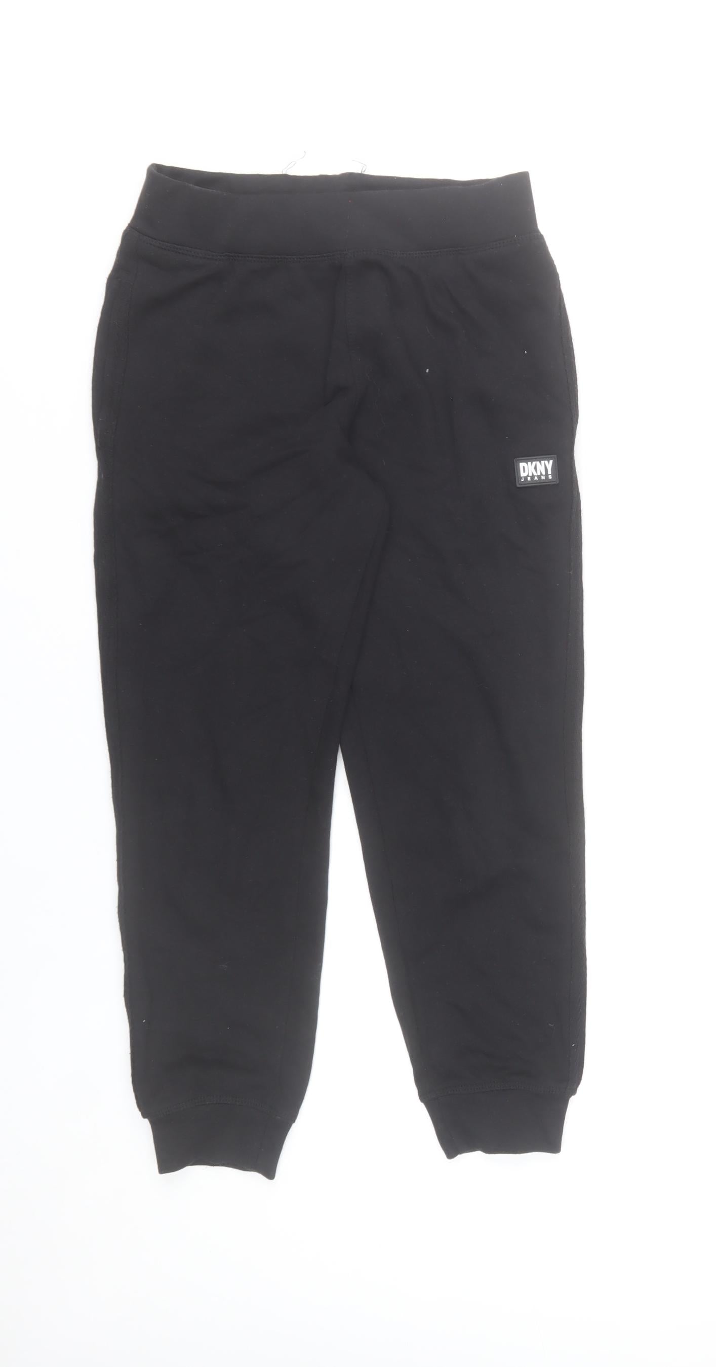 DKNY Boys Black Jogger Trousers 8 Years Cotton Blend Loungewear